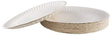 Бумажные тарелки, тарелки для кейтеринга, белые, 23 см, 50 шт.