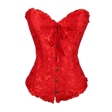 Damski kwiecisty gorset Lingeire Gothic red XXXXL