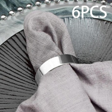 6 металлических колец для салфеток, пряжки для салфеток, декор для вечеринок, обедов, мероприятий, серебристый