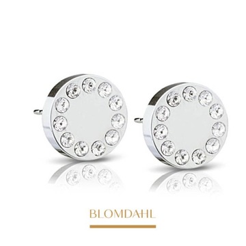 BLOMDAHL KOLCZYKI HIPOALERGICZNE BRILLIANCE PUCK CRYSTAL 8 mm
