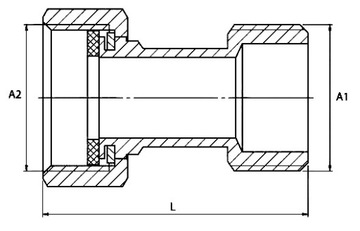 ВИНТОВЫЕ СОЕДИНЕНИЯ ДЛЯ ВОДОСЧЕТЧИКА DN25 ДЛЯ МОНТАЖНОГО КОМПЛЕКТА 1 x 5/4 ДЮЙМА