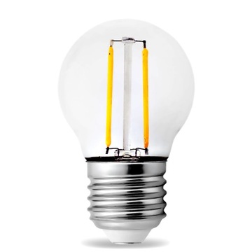 Żarówka LED E27 Filament 2W Edison G45 KULKA 4000K ozdobna girlanda loft