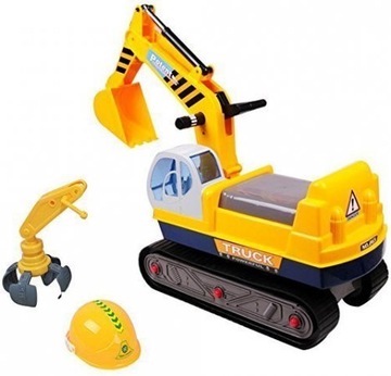 ПОЕЗДКА НА ЭКСКАВАТОРЕ-ТОЛКАТЕЛЕ 3 В 1 АВТОМОБИЛЬ БОЛЬШОЙ АВТОМОБИЛЬ ДЛЯ ДЕТЕЙ ШЛЕМ