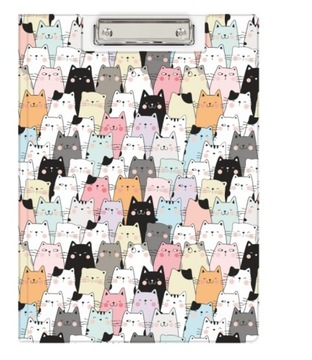 TECZKA Z KLIPEM A4 CLIPBOARD NADRUK KOTY