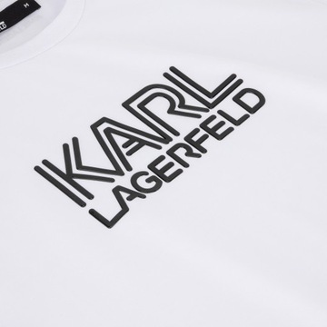 KARL LAGERFELD T-SHIRT KOSZULKA MĘSKA LOGO BIAŁA rozmiar L