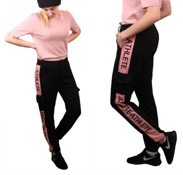 Spodnie JOGGERY bojówki LAMPAS czarne#r 625 S/M