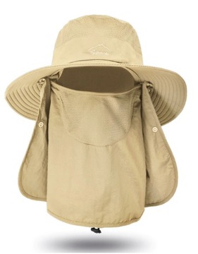 KAPELUSZ PRZECIWSŁONECZNY RYBACKI Z OSŁONĄ NA KARK