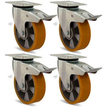 4x2HALPU160K2 KOŁO aluminium poliuretan FI160 wózek 4 szt