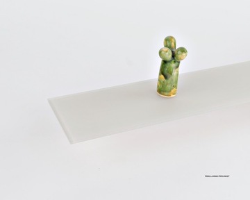 Półka szklana do łazienki beżowa matowa szampańska szkło 4 mm 10x60 cm