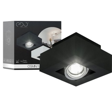 Lampa sufitowa natynkowa pojedyncza kwadrat czarna