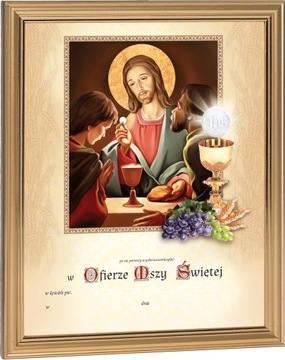 Pamiątka Pierwszej Komunii Świętej-OBRAZEK KOMUNIJNY+PERSONALIZACJA (opcja)
