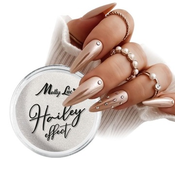 PYŁEK DO PAZNOKCI EFEKT OZDOBA HAILEY GLAM GLASS POŁYSK MOLLYLAC