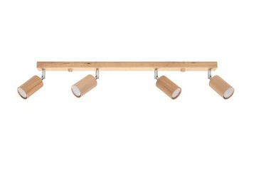 Plafon BERG 4 listwa naturalne drewno GU10 do LED