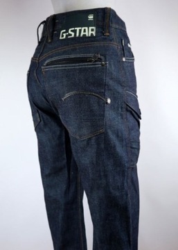 G-Star Navy Attacc Straight spodnie jeansy W29 L34