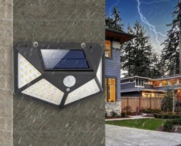СОЛНЕЧНАЯ ЛАМПА С ДАТЧИКОМ ДВИЖЕНИЯ СУМЕРКИ 100LED