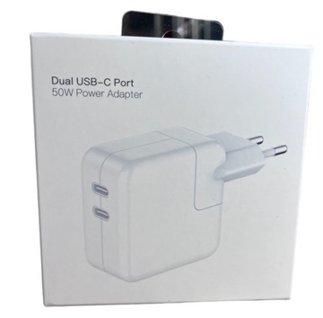 SZYBKA ŁADOWARKA SIECIOWA USB-C 50W do Iphone 2x USB-C 50W Biała