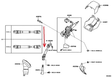 РУЛЕВАЯ КОЛОНКА КРЕСТОВАЯ TOYOTA PRIUS 09-15