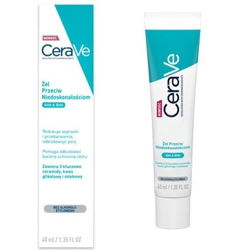 CeraVe Żel przeciw niedoskonałościom AHA BHA wypryski przebarwienia 40ml