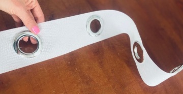 ЛЕНТА ЖЕСТКАЯ 8СМ С Люверсами КОЛЬЦА ЦВЕТА ДЛЯ ШТОР ШТОРА