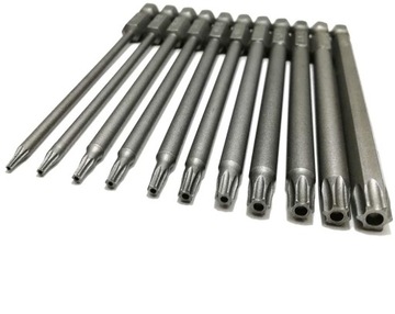 Длинные биты TORX, 11 шт., набор ключей 100 мм, 1/4 дюйма