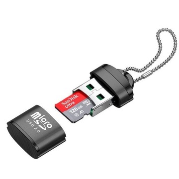 АДАПТЕР Устройство чтения карт памяти MicroSD USB 2.0 Красный Адаптер MICRO SD