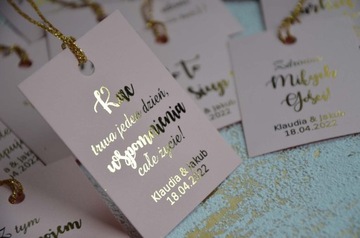 Zawieszki na butelki wódkę RÓŻOWE|PUDROWY RÓŻ| ZŁOCONE 48 szt