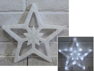 ЗВЕЗДА ЗВЕЗДА СИЯЕТ В ОКНЕ ПОДВЕСНОЙ КУЛОН 20 СВЕТОДИОДОВ НА БАТАРЕЯХ 27 см