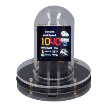 Zegar Nixie Tube WiFi RGB IPS Ekran LCD Wyświetlacz pogody 12 5D