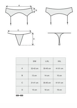 Кружевной пояс для чулок Catia Obsessive S/M