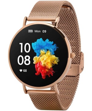 Smartwatch damski Garett Verona złoty stalowy