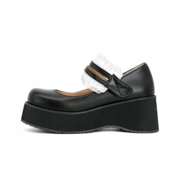 Masywne buty na wysokim obcasie mary jane