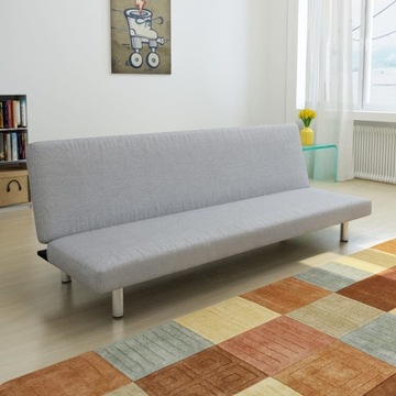 VidaXL Sofa rozkładana, jasnoszara, poliester