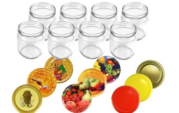 SŁOIK SZKLANY SŁOIKI 0,425L 425ML 8szt Z WIECZKIEM