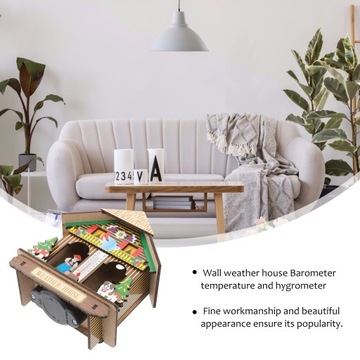 Измеритель влажности для помещений с солнечным дождем, деревянный