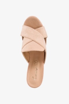 ЭЛЕГАНТНЫЕ ЖЕНСКИЕ ТАПОЧКИ С ДЕКОРАТИВНЫМ БЛОКОМ, КРИСТАЛЛЫ, КОЖАНАЯ Стелька, размер 39