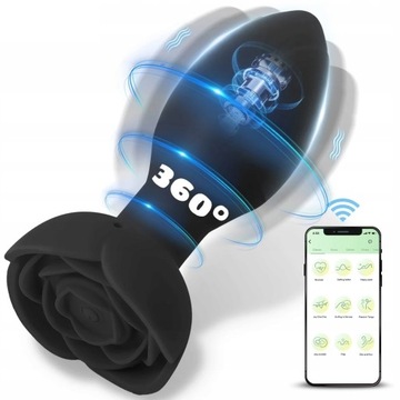 360° Obrotowy korek analny Masażer prostaty dla par z aplikacją