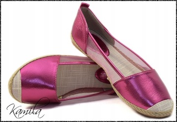 Nowe Baletki Espadryle Siatka Rose YT-703 r40