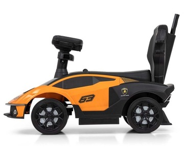 LAMBORGHINI Milly Mally jeździk z rączką pomarańcz