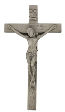 KRZYŻ DO ZAWIESZENIA NA ŚCIANĘ 25 CM, SZARY