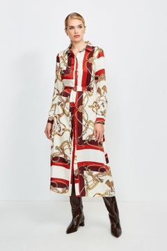 9B 06 KAREN MILLEN SUKIENKA KOSZULOWA PRINT 38