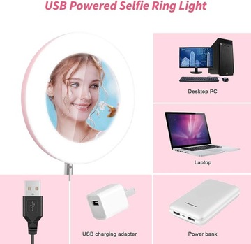 Зеркало для макияжа 6-дюймовое светодиодное кольцо с подсветкой