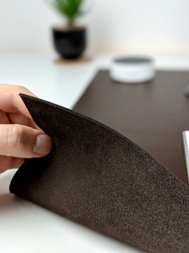 Кожаный коврик для стола с клапаном - черный - 100 x 60 см