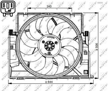 NRF VENTILÁTOR BMW 116I 12/2010> 47735