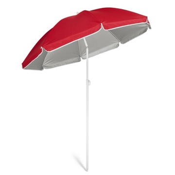 Parasol ogrodowy plażowy Łamany 140cm ochrona UV uchylny Z POKROWCEM czerwo