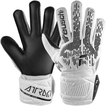 Reusch Rękawice Bramkarskie Dziecięce Attrakt Solid Junior white black 7.5