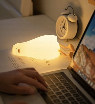 Очаровательная НОЧНАЯ ЛАМПА «УТКА», БЕСПРОВОДНАЯ, ПОДАРОК ​​ДЛЯ СПАЛЬНИ, 21 СМ