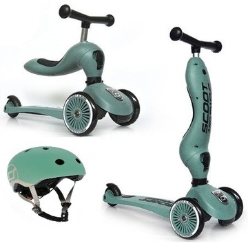 SCOOTANDRIDE Highwaykick 2w1 hulajnoga Forest+kask