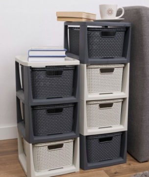 ПОЛКА ШКАФ С 4 КОРЗИНАМИ КОРЗИНА ДЛЯ ВАННОЙ КОМНАТЫ ПЛАСТИКОВЫЕ ЯЩИКИ УЗКИЙ РОТАНГ