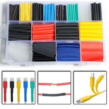 Термоусадочные трубки комплект трубок СОЕДИНИТЕЛИ 580шт Комплект термоусадочных шлангов