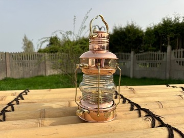 Lampa olejowa naftowa mosiądz miedź, latarnia w stylu vintage